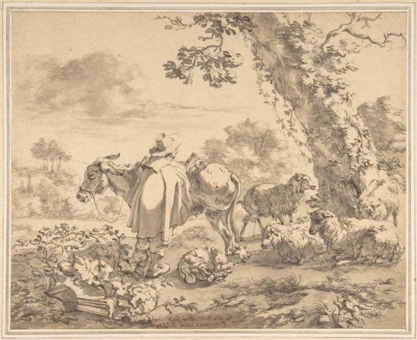 Jacob van der Does - A Herdsman with a Donkey