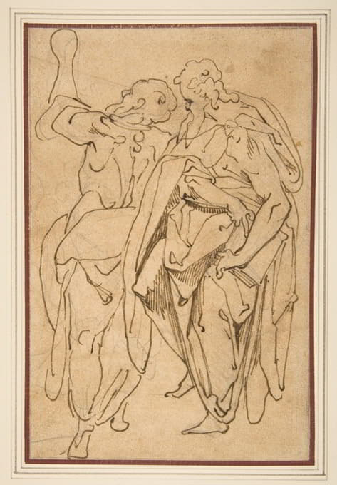 Jacopo Zucchi - Two Standing Male Figures