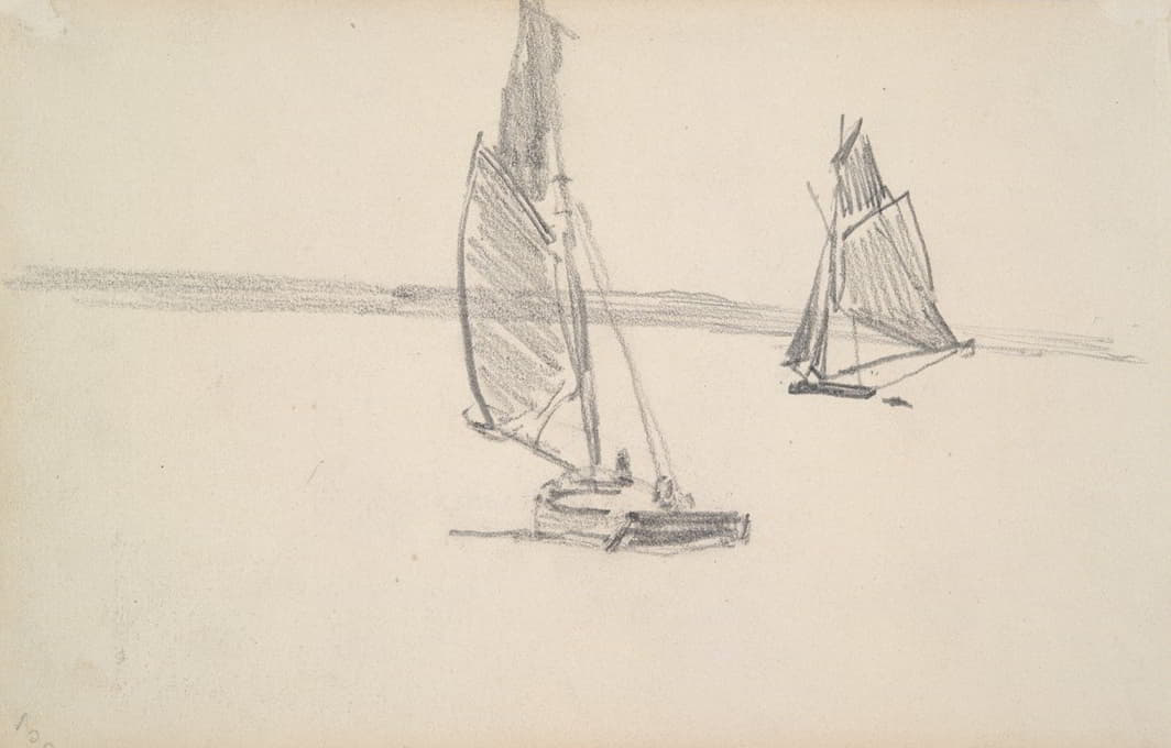 Johan Barthold Jongkind - Two Sailboats on Calm Water