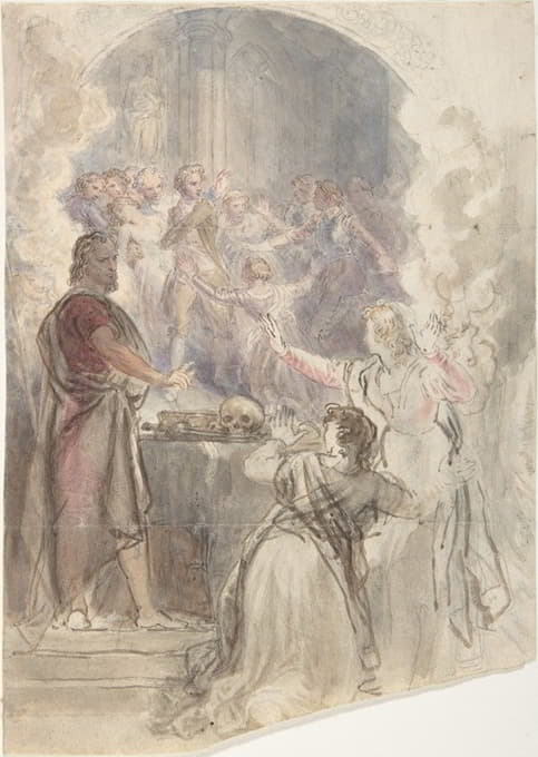 John William Wright - Scene from ‘My Aunt Margaret’s Mirror’ (Keepsake Story by Sir Walter Scott)