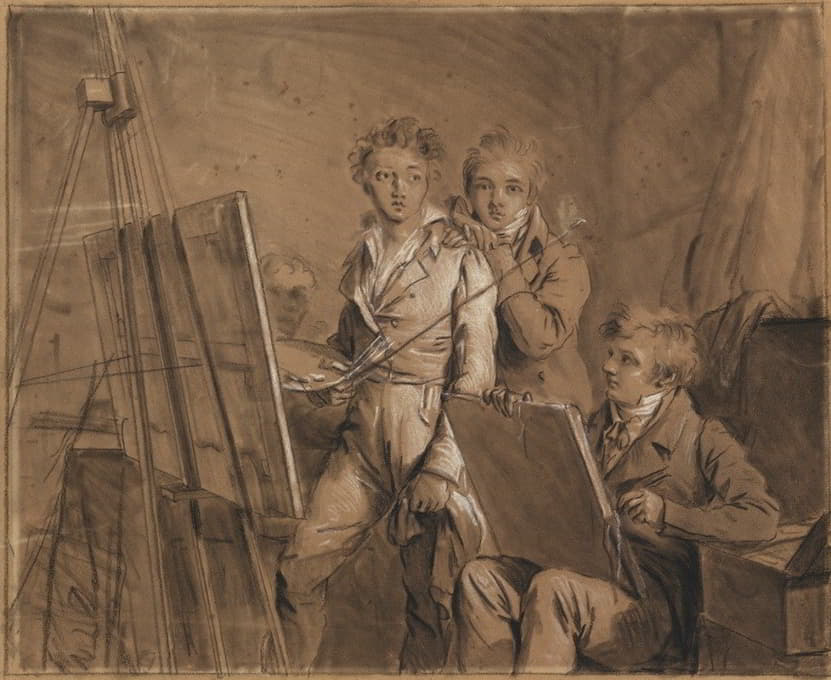 Louis Léopold Boilly - Three Young Artists in a Studio