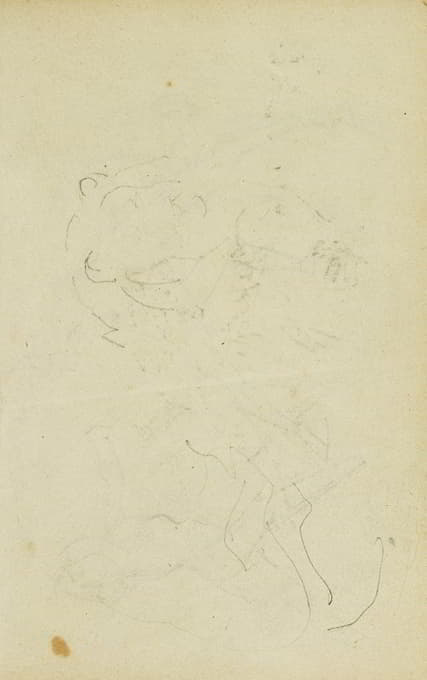 Théodore Géricault - Sketches of head and hind legs of a lion