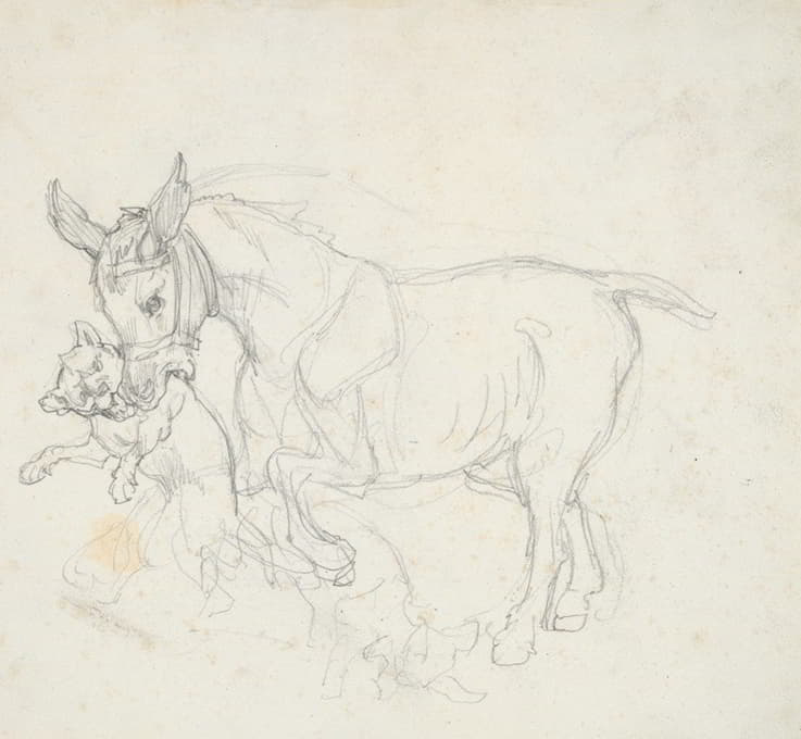 Théodore Géricault - Donkey Holding Dog in its Mouth