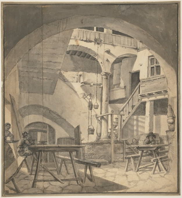 Thomas Adriaensz. Wyck - Courtyard of an Italian Tavern