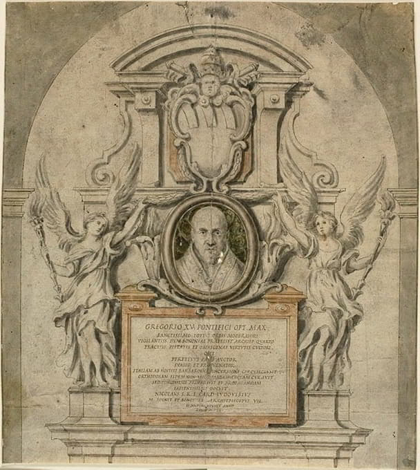 After Alessandro Algardi - Design for Memorial to Pope Gregory XV