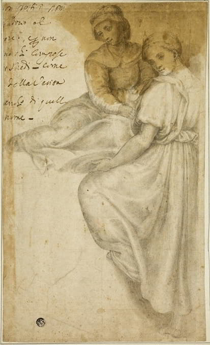 After Andrea del Sarto - Saint Anne and Standing Woman with Salver