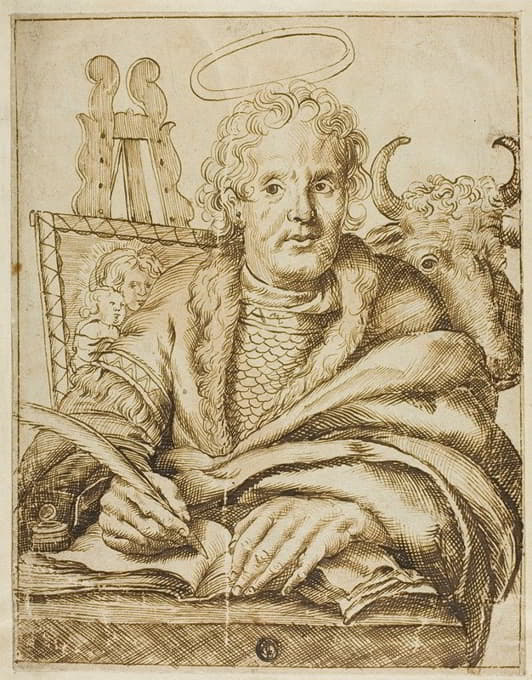 After Cornelis Visscher - Saint Luke
