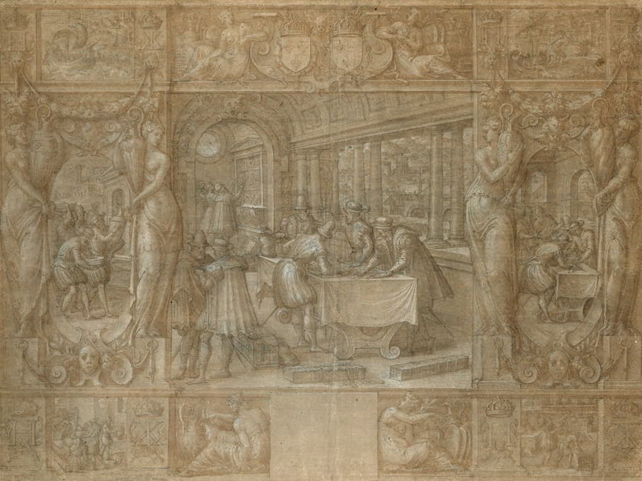Antoine Caron - Marriage of Henry II and Catherine de’ Medici, The Dowry
