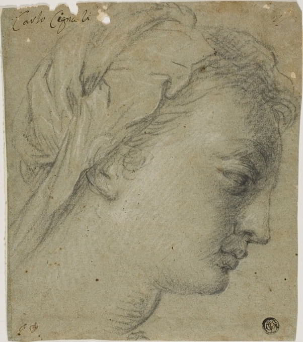 Carlo Cignani - Female Head in Profile to Right