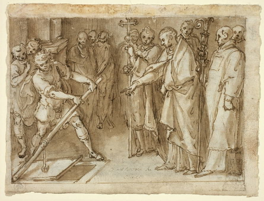 Cesare Nebbia - Saint Charles Borromeo Supervising the Opening of a Crypt