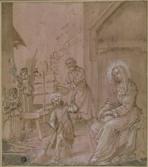 Circle of Jacopo Chimenti - Holy Family in Joseph’s Carpentry Shop