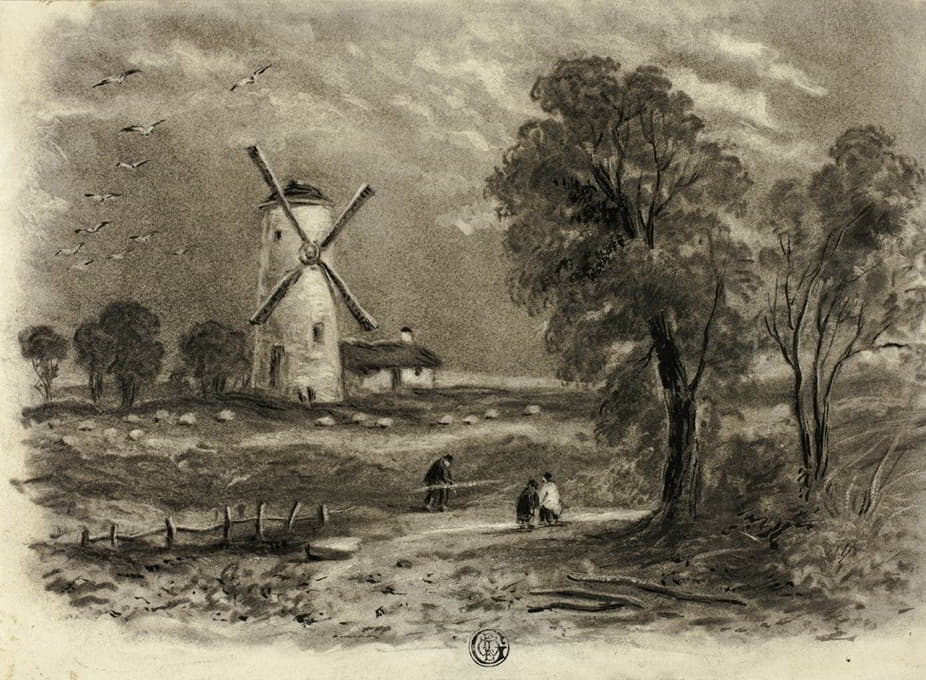 Elizabeth Murray - Landscape with Windmill