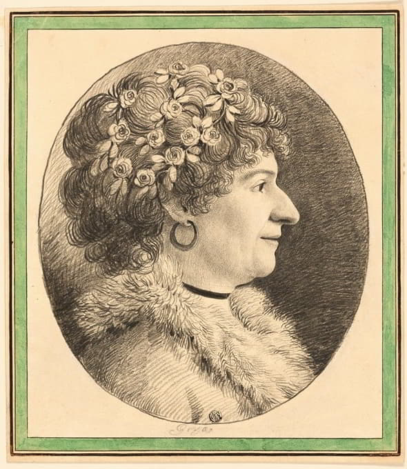 Anonymous - Profile Bust of a Woman with Flowers in Her Hair