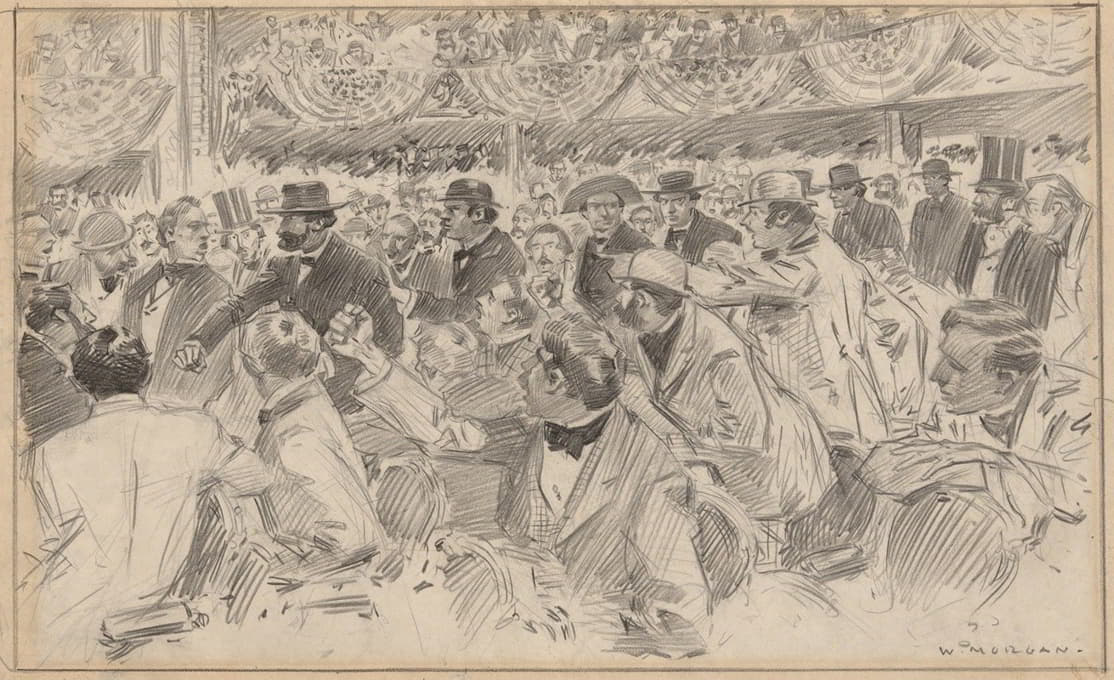 Wallace Morgan - Election Convention, for illustration in Century magazine