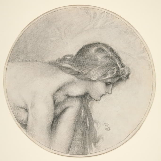 Anonymous - Profile sketch of a young girl