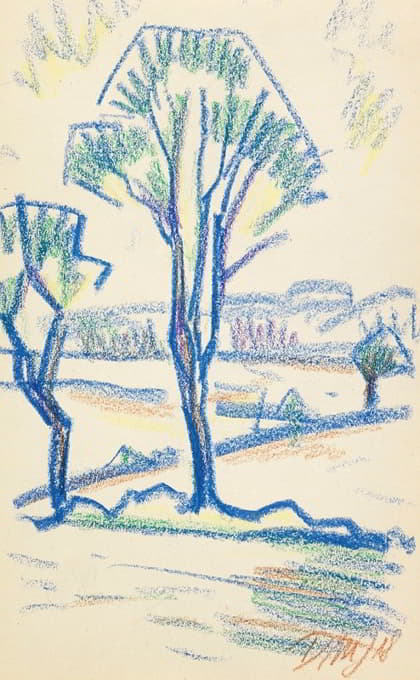 Dorothea Maetzel-Johannsen - Landschaft mit Bäumen