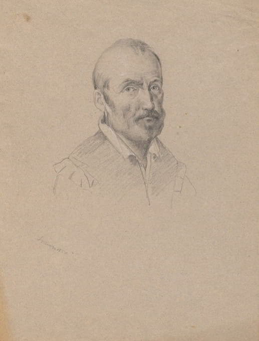 Edwin White - Portrait of a Man, sketch for Signing of the Compact in the Cabin of the Mayflower