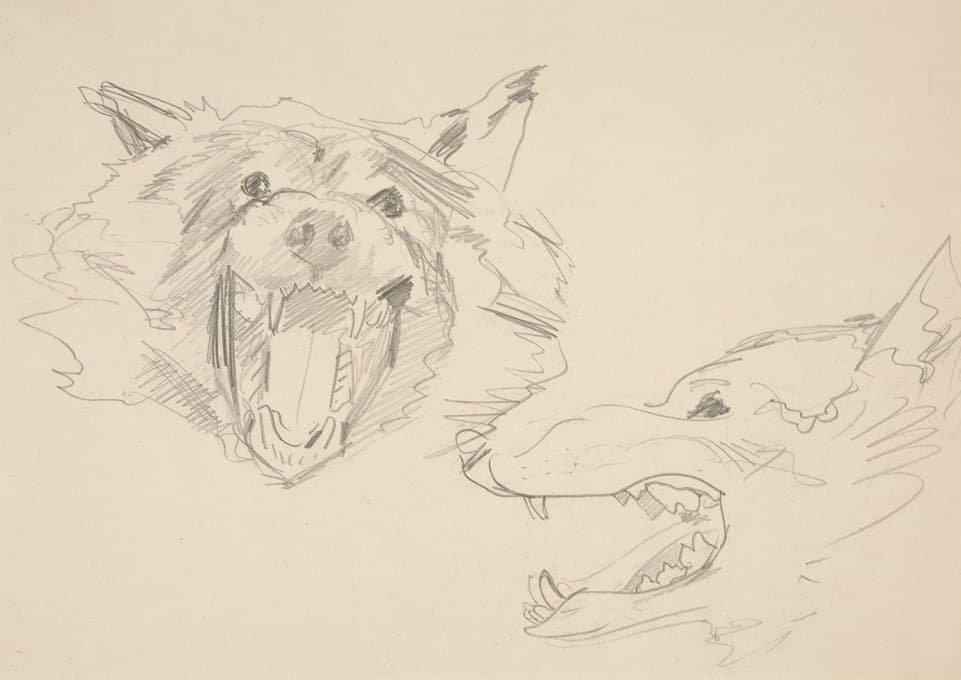 John Singer Sargent - Two Views of a Wolf’s Head