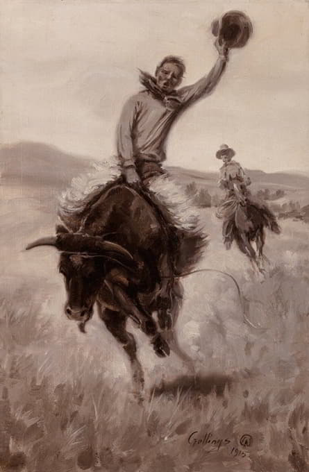 Elling William Gollings - Riding a Bull