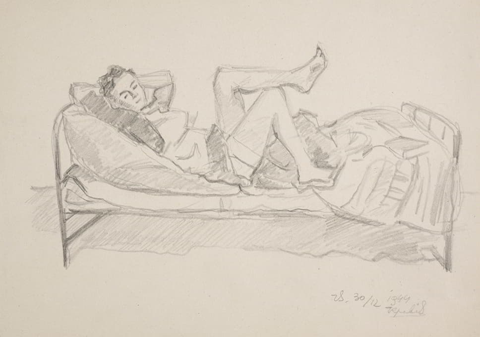 Ivan Ivanec - Młoda kobieta leżąca na łóżku
