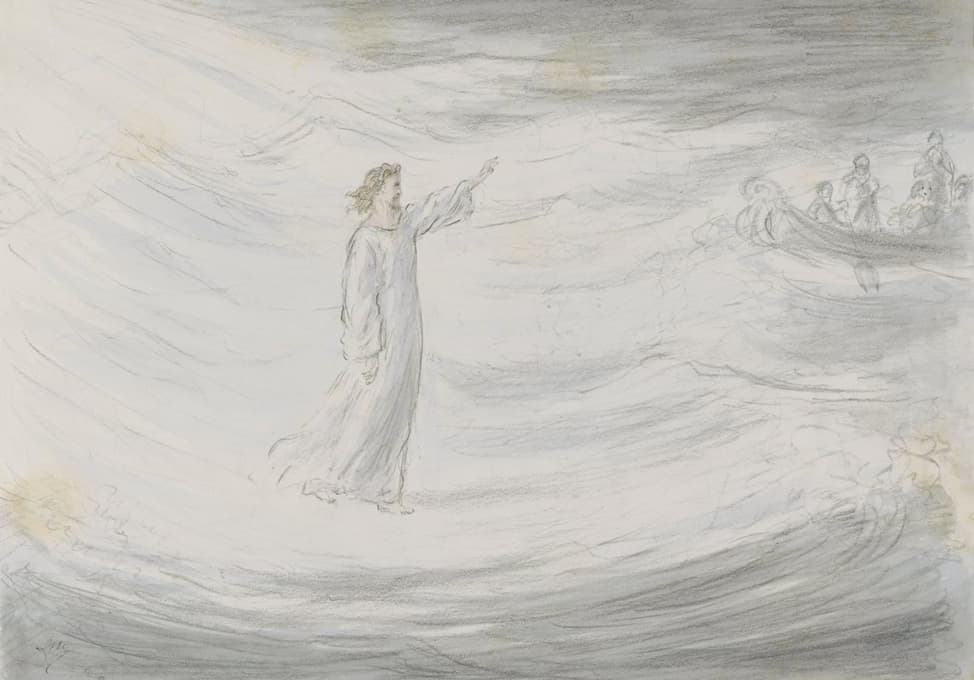 Alexander Ver Huell - Christus loopt over het water