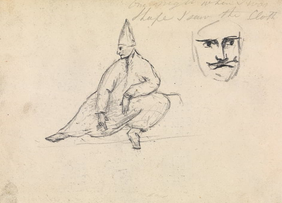Benjamin Robert Haydon - Study of a Seated Man, Wearing a Pointed Hat