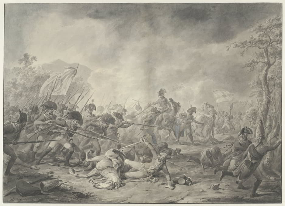 Dirk Langendijk - Gevangenneming van de Russische generaal Hermann tijdens de slag bij Bergen, 1799