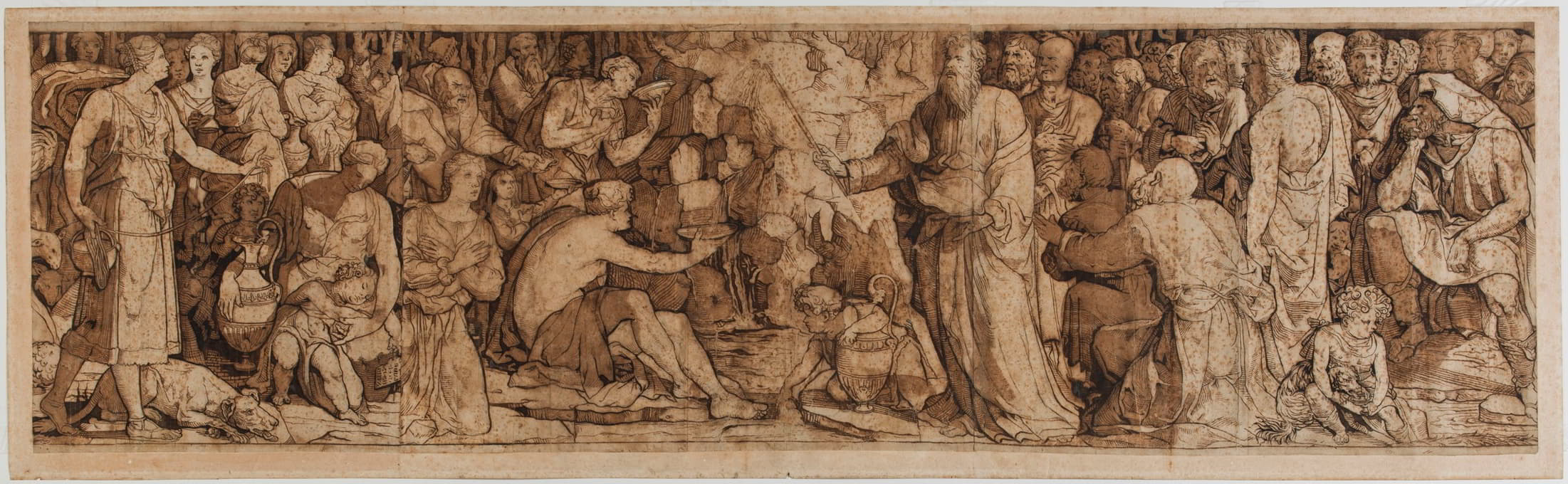 Domenico Beccafumi - Le frappement du rocher, Etude pour un fragment du pavage de la cathédrale de Sienne
