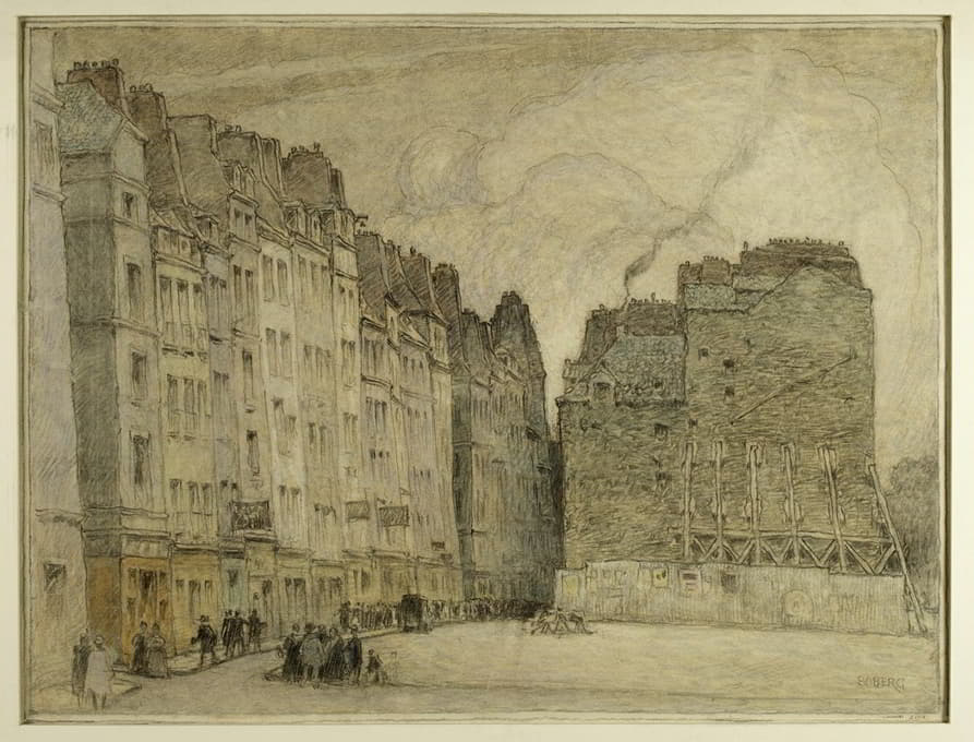 Ferdinand Boberg - La rue Miron après la démolition des maisons de l’ancien Paris