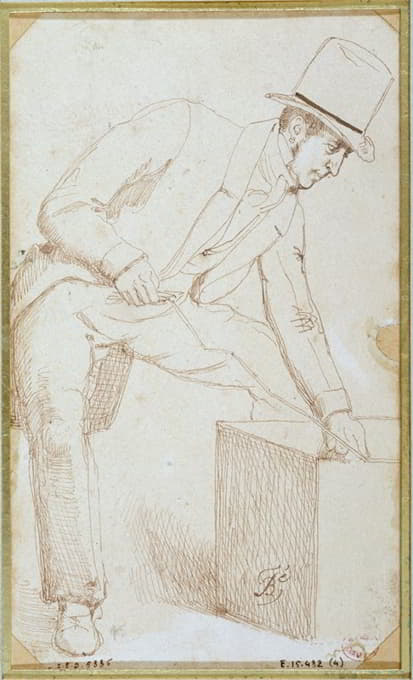 Ignace François Bonhomme - Portrait d’un ingénieur en train de métrer