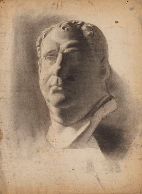 Jean-Achille Benouville - Etude d’une tête en plâtre