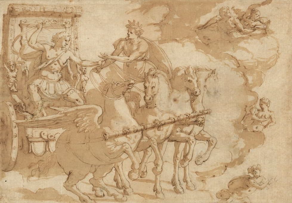 Prospero Fontana - Phaeton receiving the chariot from Apollo