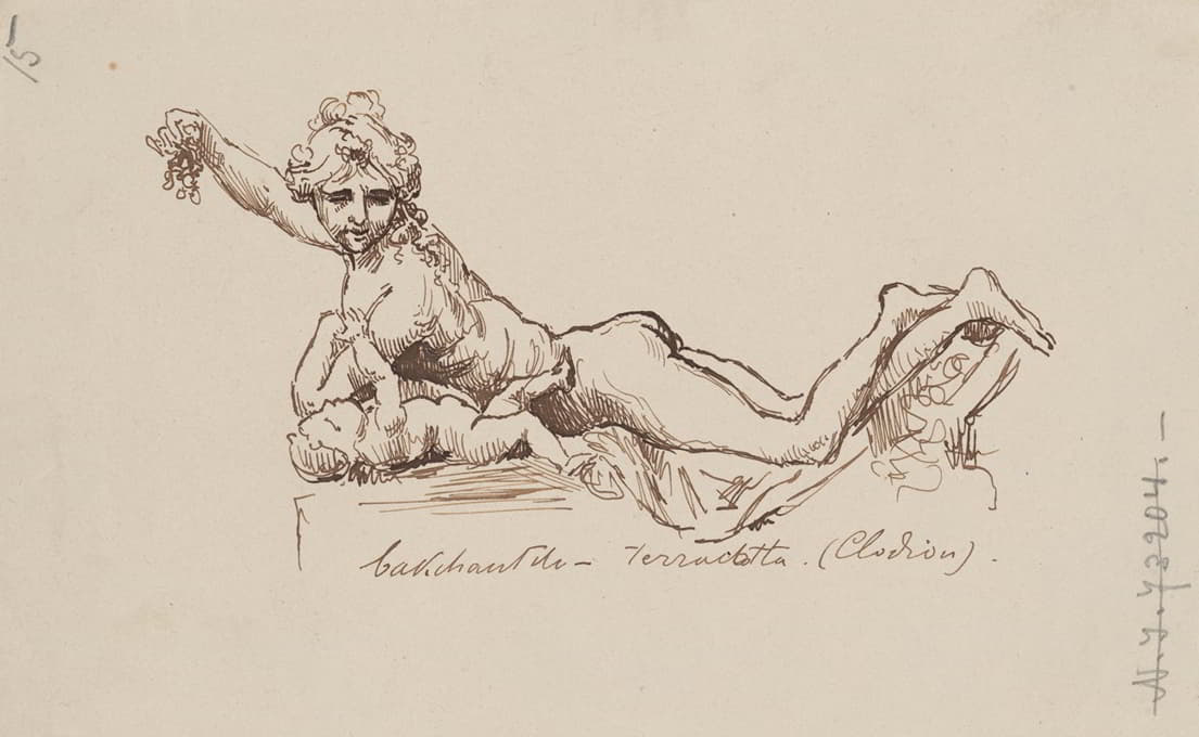克劳德·米歇尔·克罗迪翁（Claude Michel Clodion，1738-1814）绘制的“酒神”雕塑图