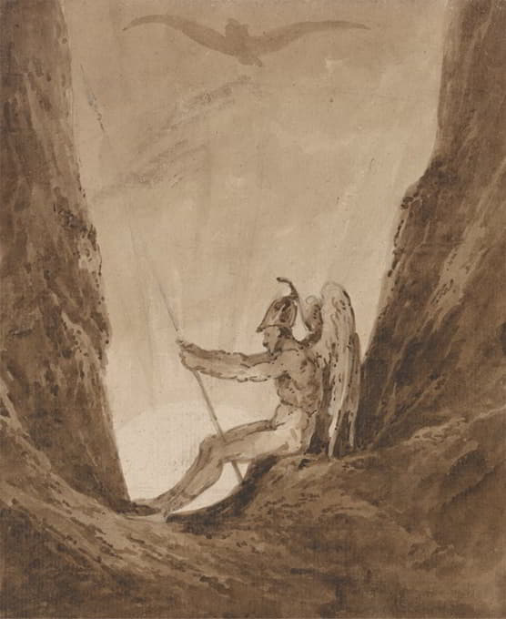 Thomas Girtin - The Archangel Gabriel Awaiting Night