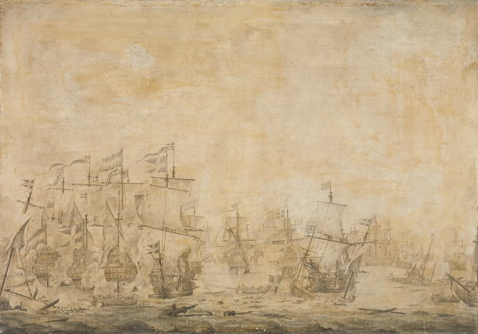 1658年11月8日荷兰和瑞典舰队之间的战斗，在海湾