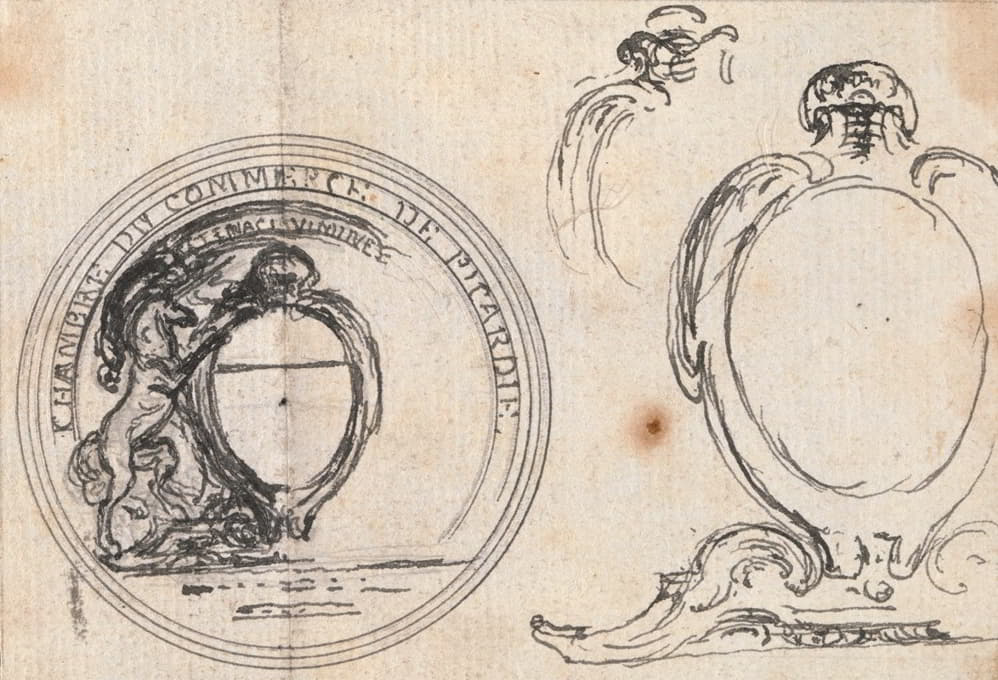 Hubert-François Gravelot - Design for a Coin; Chambre du Commerce de Picarde; First Draft