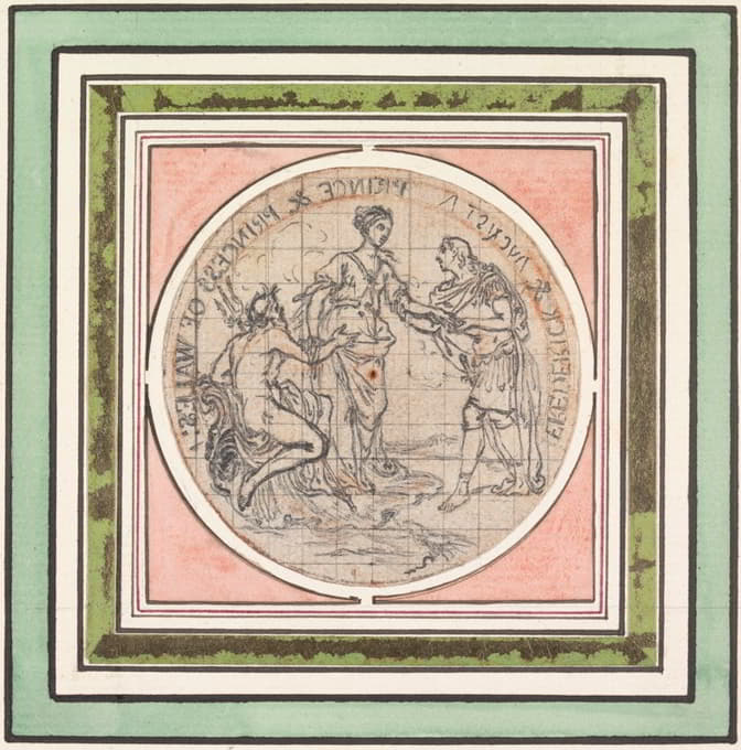 Hubert-François Gravelot - Design for a Medal; Frederick and Augusta, Prince and Princess of Wales