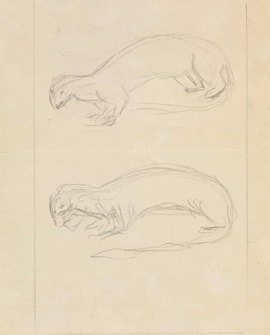 James Sowerby - Two Weasels.