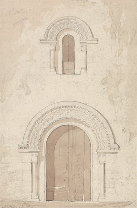 诺曼底巴洛涅斯附近哈姆教堂的西门和窗户