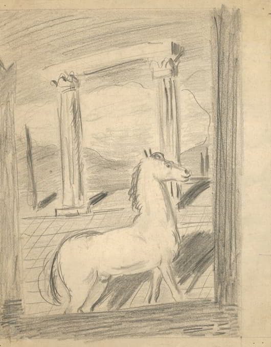 《孤独的马》素描