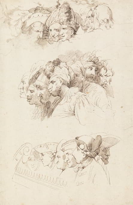 John Hamilton Mortimer - Studies of Groups of Heads