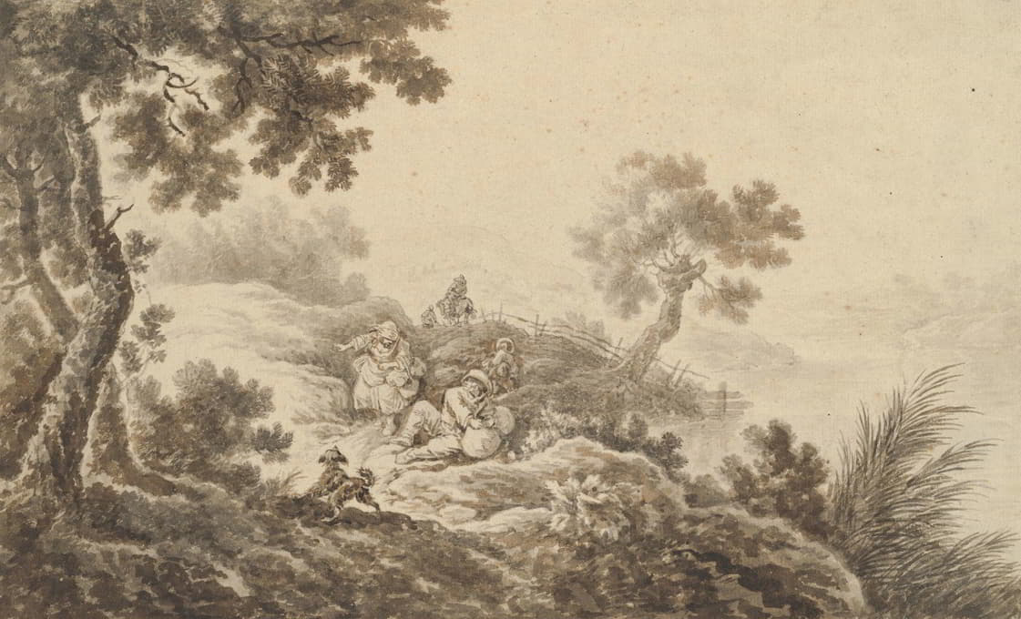 Johann Albrecht Dietzsch - Landscape with Travelers