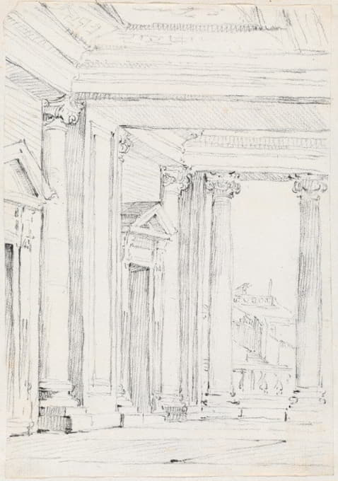 Joseph-Marie Vien - Portico of the Palazzo Nuovo,on the Campidoglio