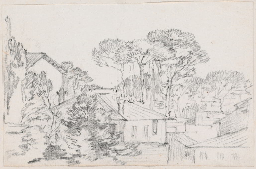 Joseph-Marie Vien - Rooftops and Umbrella Pines