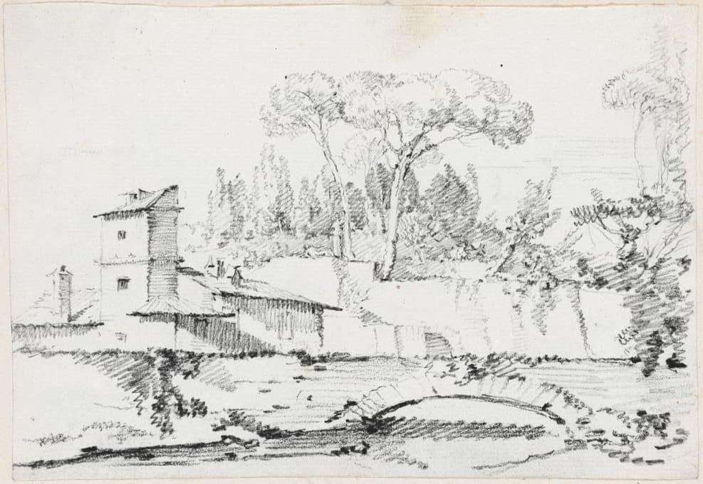Joseph-Marie Vien - View of the Prato of the Villa Borghese