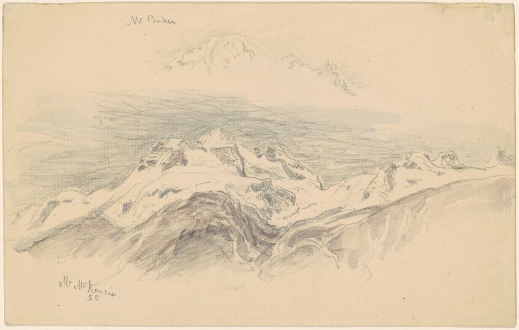 Samuel Colman - Mt. Baker and Mt. McKensie (recto)