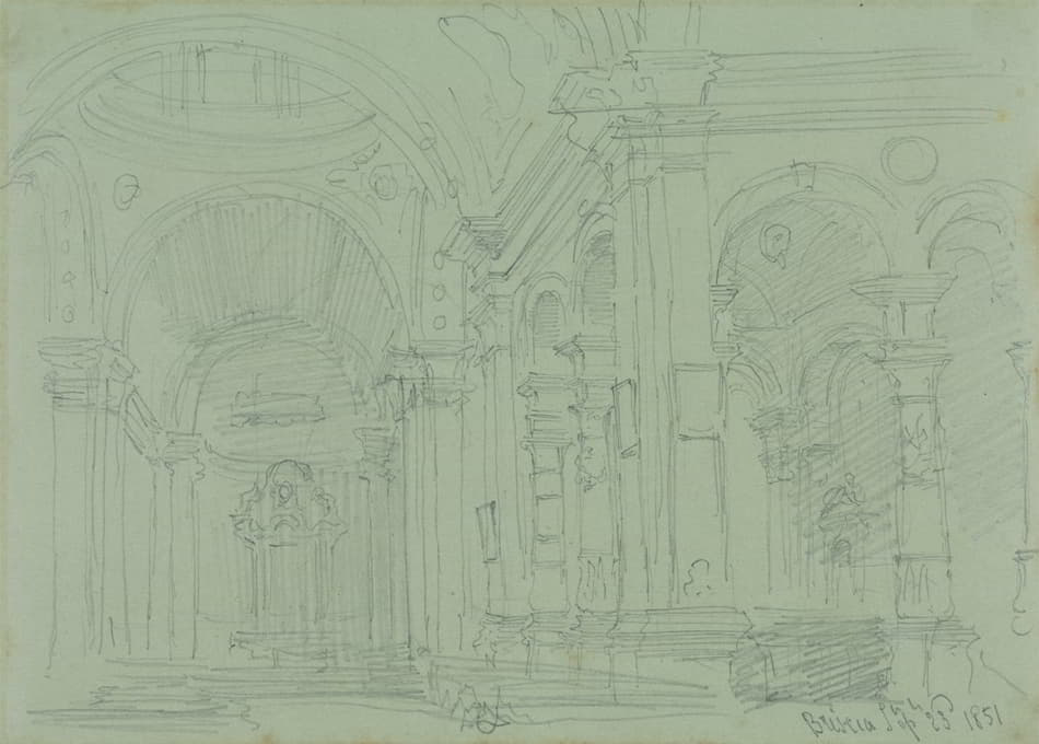 David Roberts - The Duomo at Brescia, Interior
