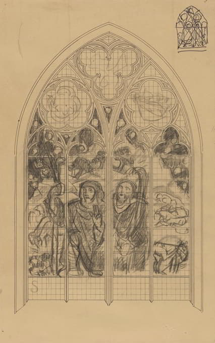 乌得勒支大教堂锡尔克礼拜堂弗雷德里克的草稿窗；对牧羊人的布道