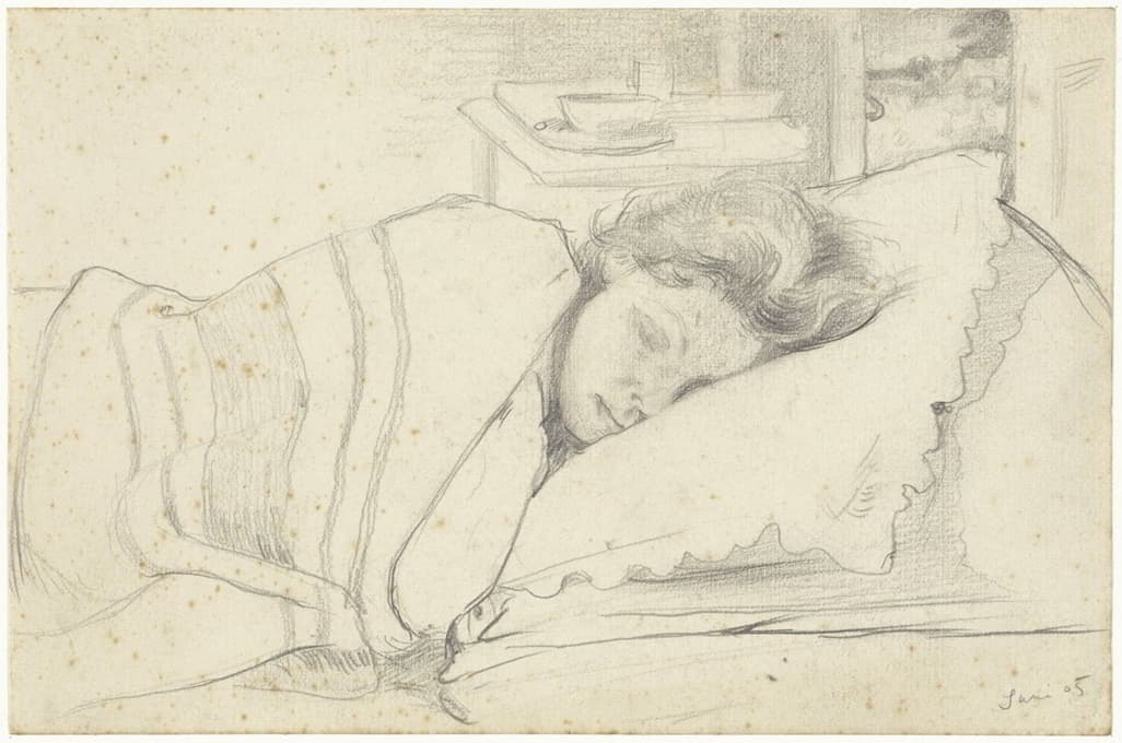 理查德·罗兰·霍尔斯特的妻子躺在床上，右侧