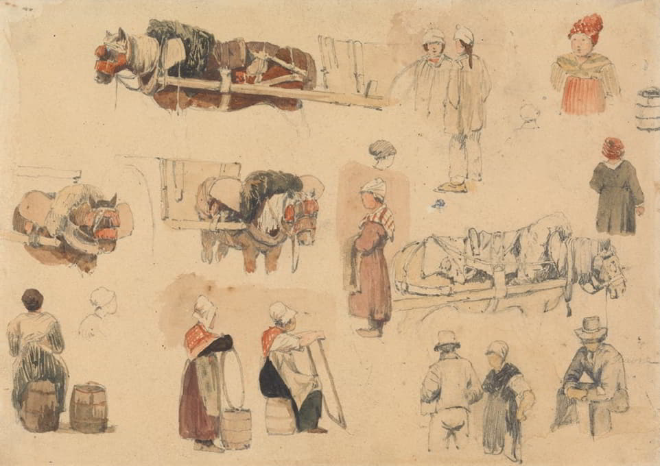 Samuel Prout - Sketches of Peasants and Work-Horses